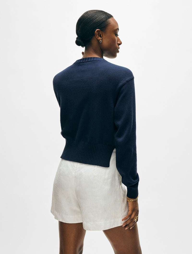 Soft Cotton Rib Trim Sweatshirt