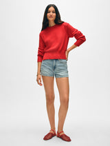 Soft Cotton Rib Trim Sweatshirt