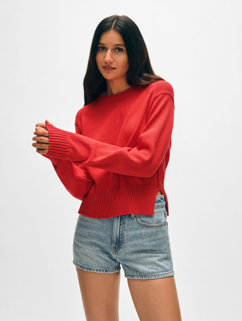 Soft Cotton Rib Trim Sweatshirt