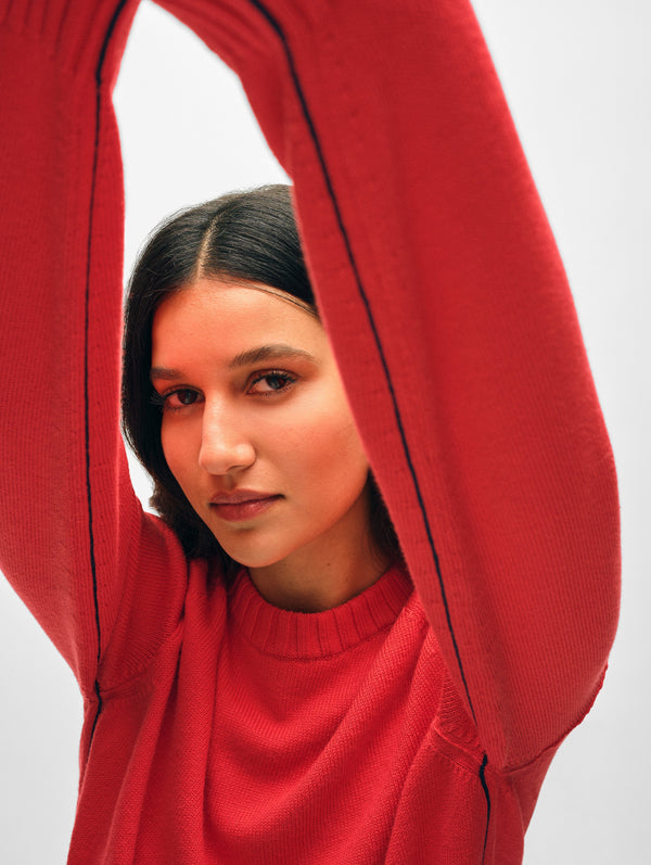 Soft Cotton Rib Trim Sweatshirt